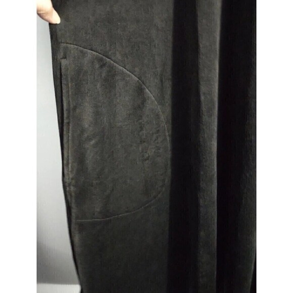 Pure Jill Black Velvet Velour Tunic Top Dress Small Pockets Dip Hem Holiday - Picture 4 of 5
